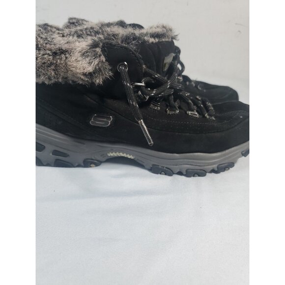 SKECHERS Winter Snow Boot Women 7.5 Brown Leather Faux Fur Lined Lace Up - Picture 16 of 16